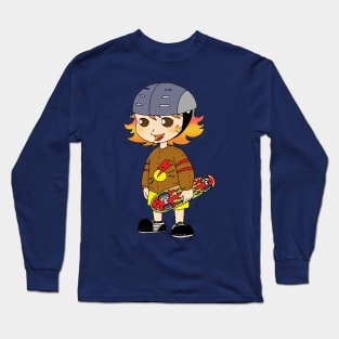 cool skateboarding girl Long Sleeve T-Shirt